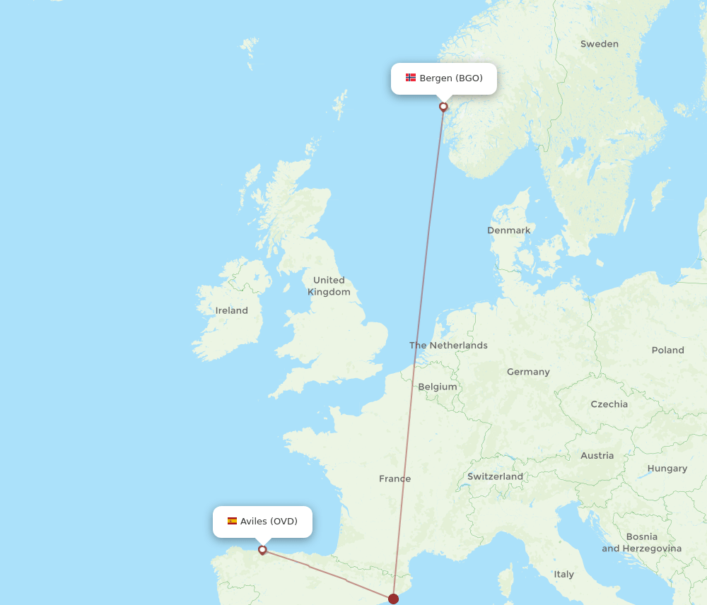 BGO-OVD flight routes