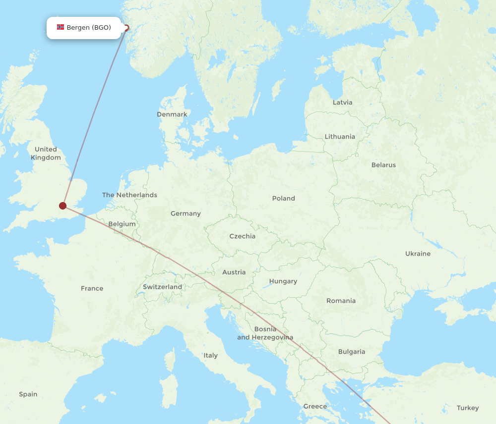 BGO-PFO flight routes