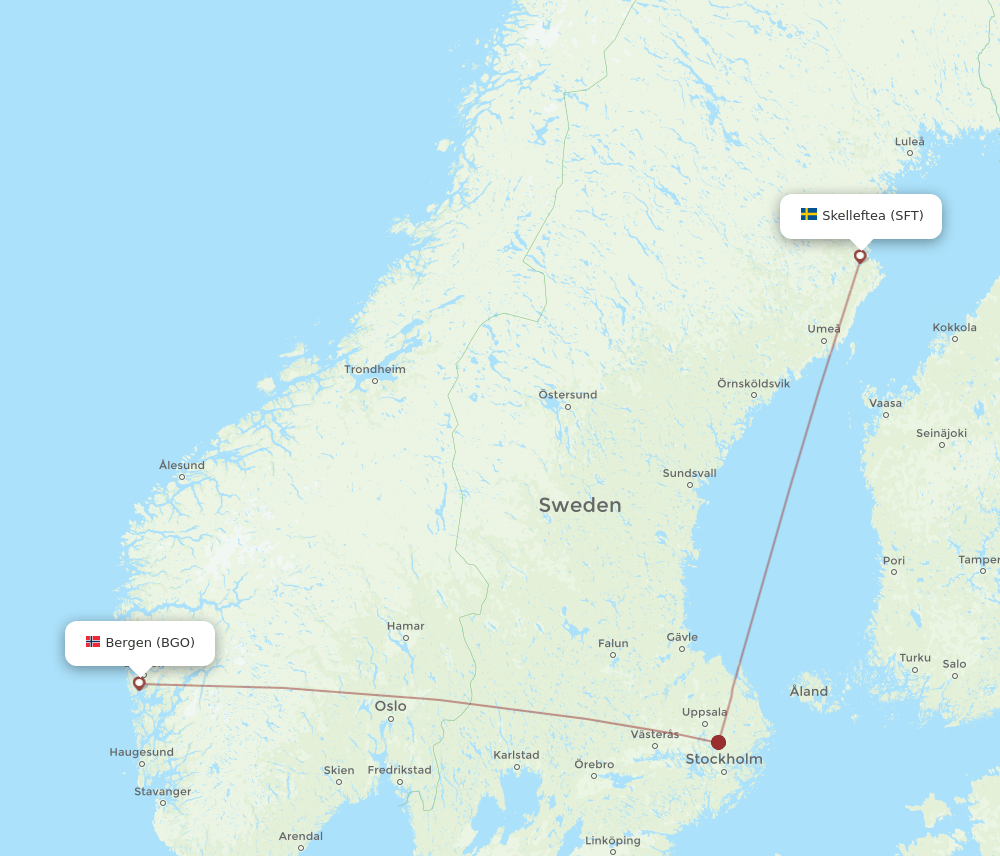 BGO-SFT flight routes