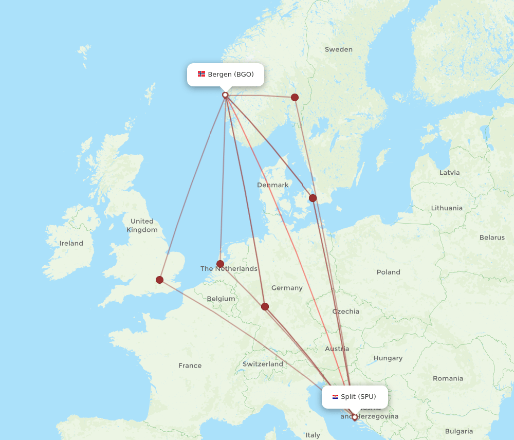 BGO-SPU flight routes