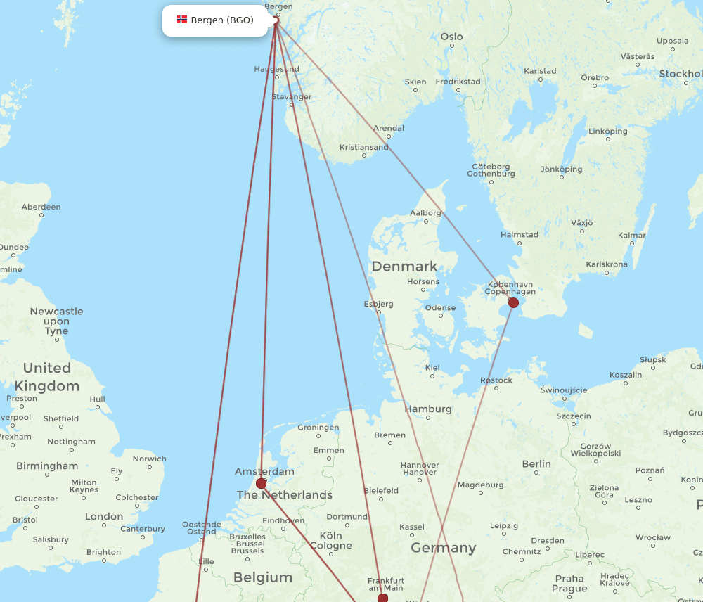 BGO-STR flight routes