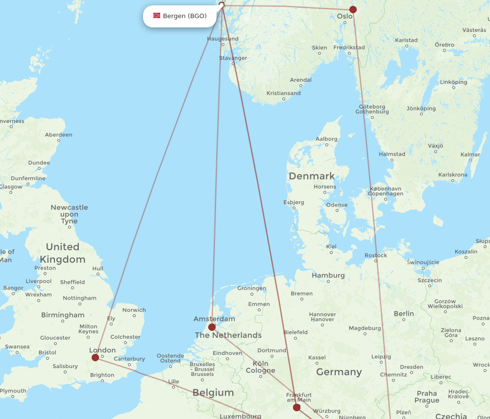 BGO to SZG flights and routes map