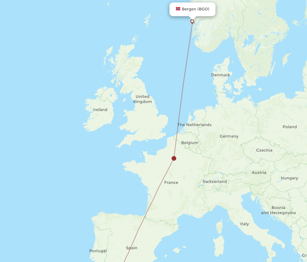 BGO-TNG flight routes