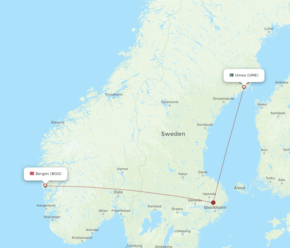 BGO-UME flight routes