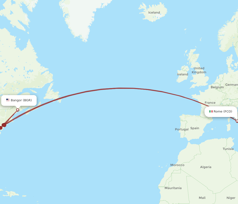 BGR-FCO flight routes