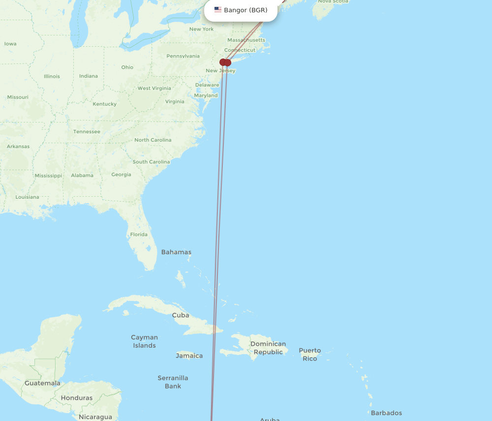 BGR-MDE flight routes