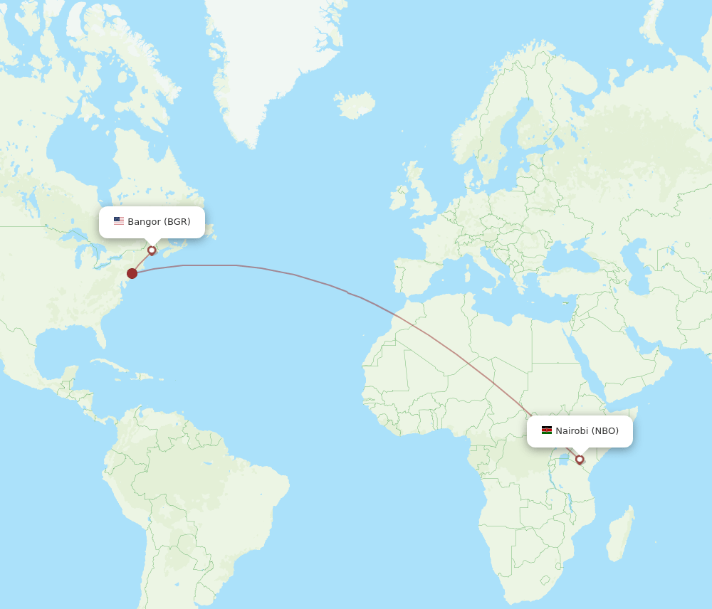 BGR-NBO flight routes