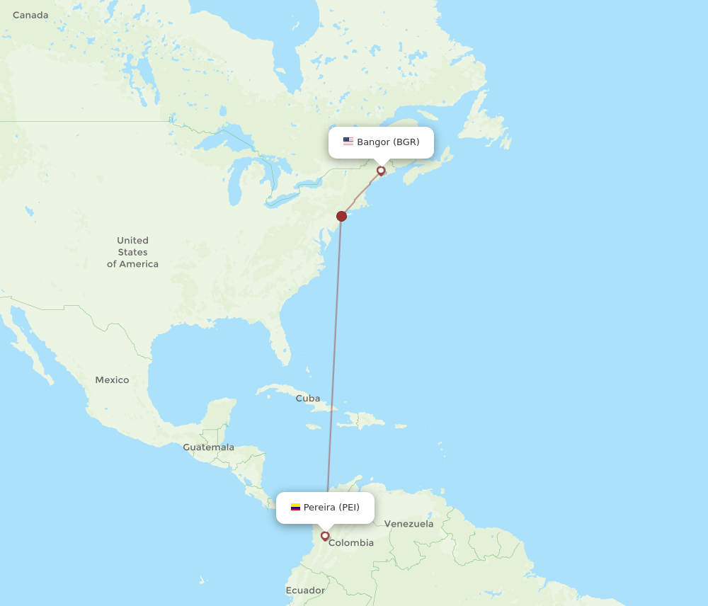 BGR-PEI flight routes