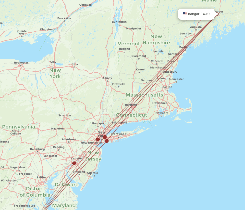 BGR-RIC flight routes