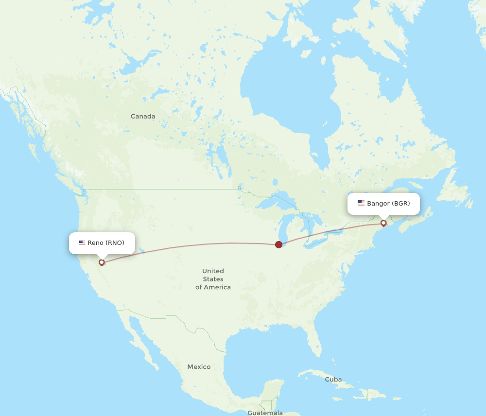 BGR-RNO flight routes
