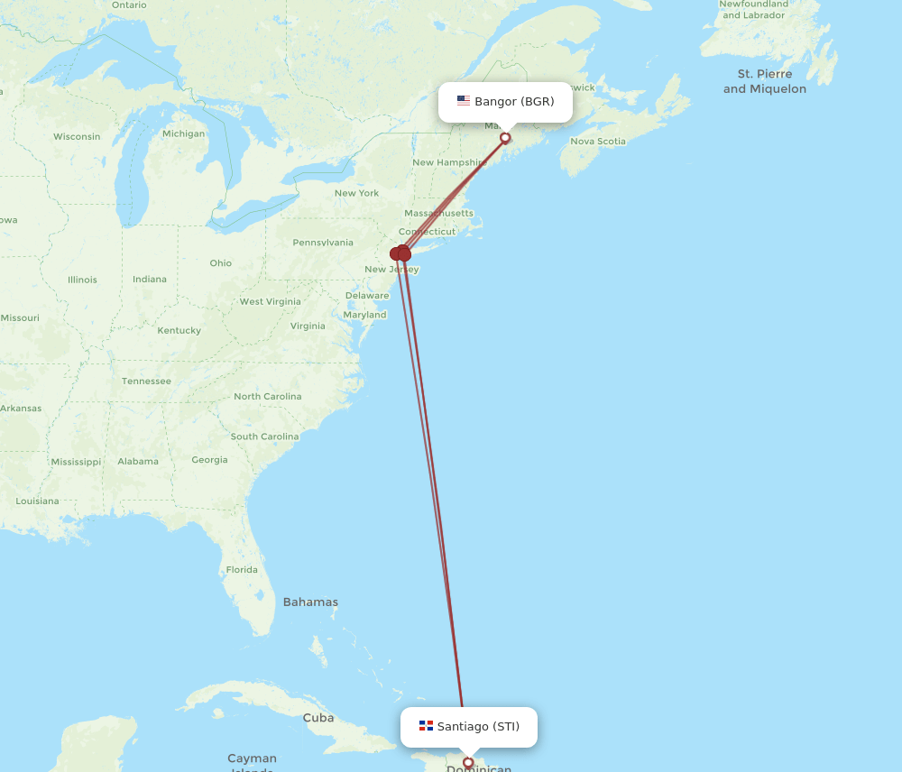 BGR-STI flight routes