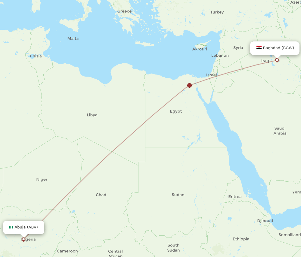BGW-ABV flight routes