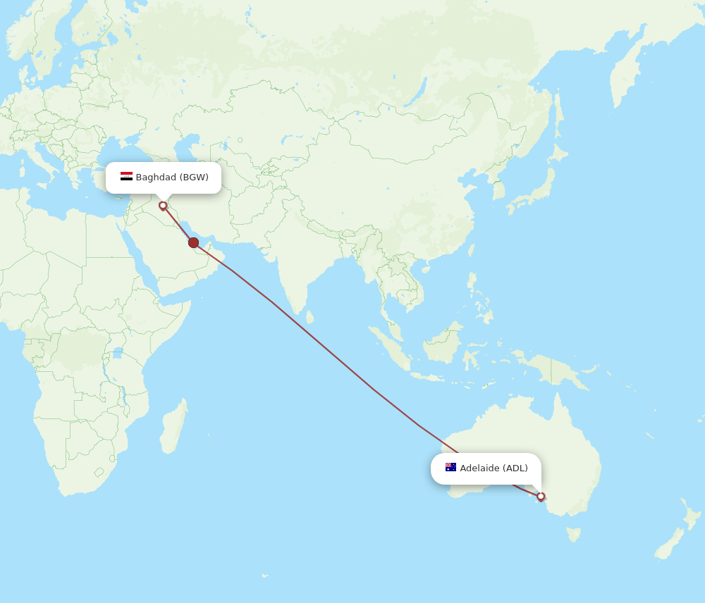 BGW-ADL flight routes