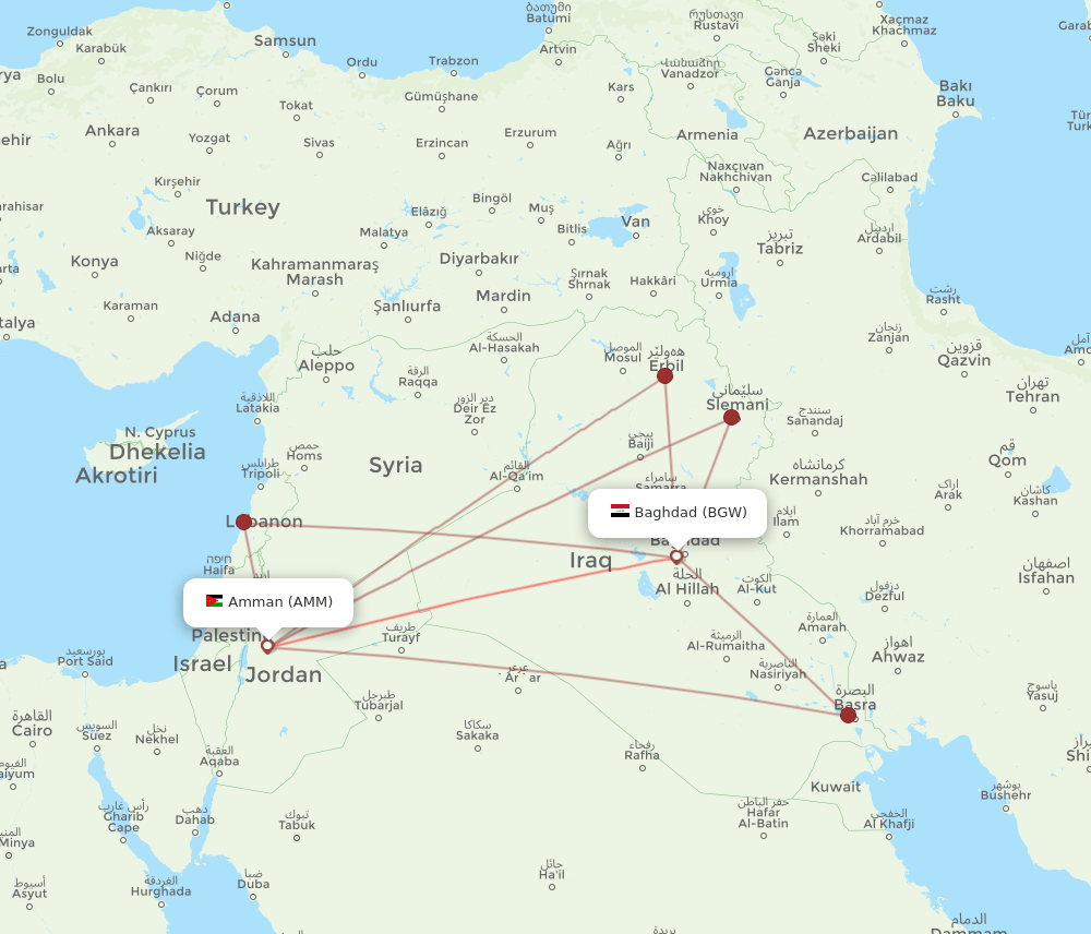 BGW-AMM flight routes