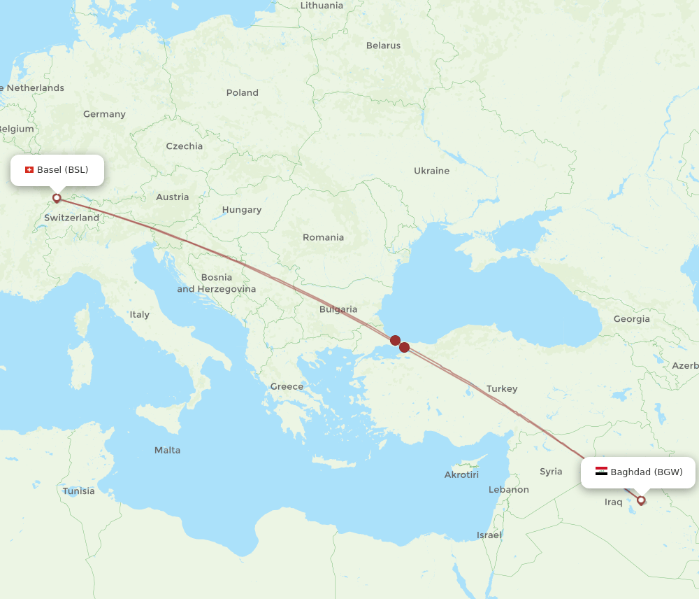 BGW-BSL flight routes