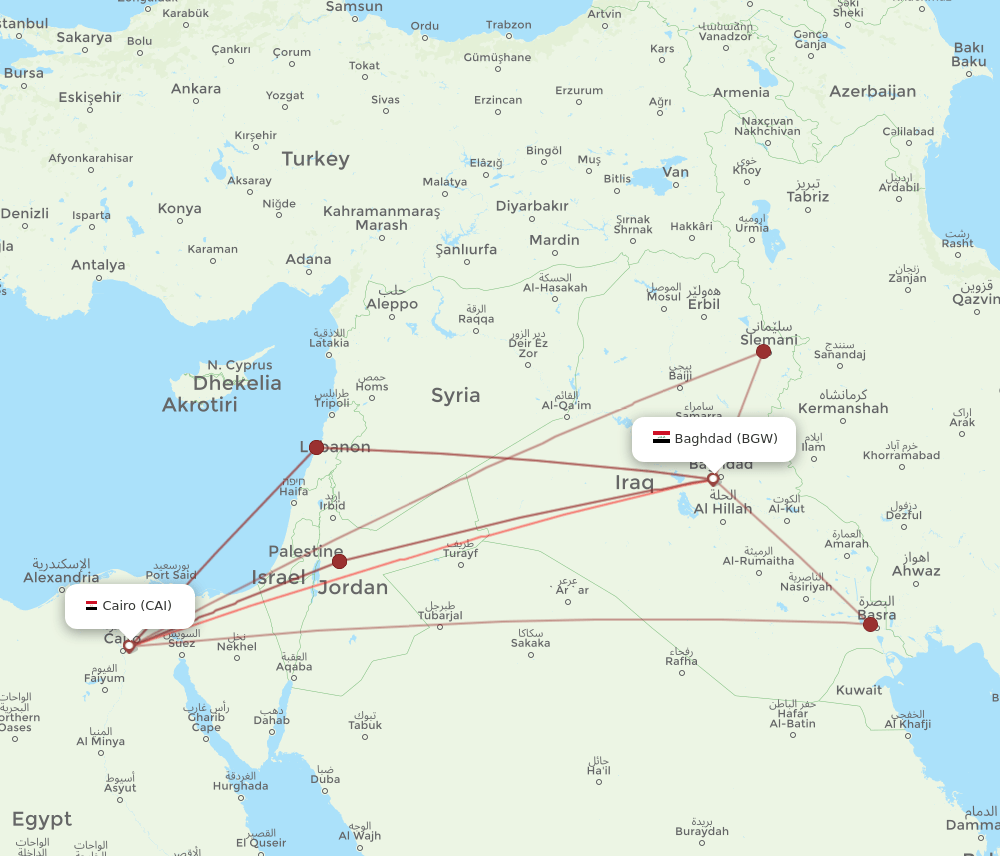BGW-CAI flight routes