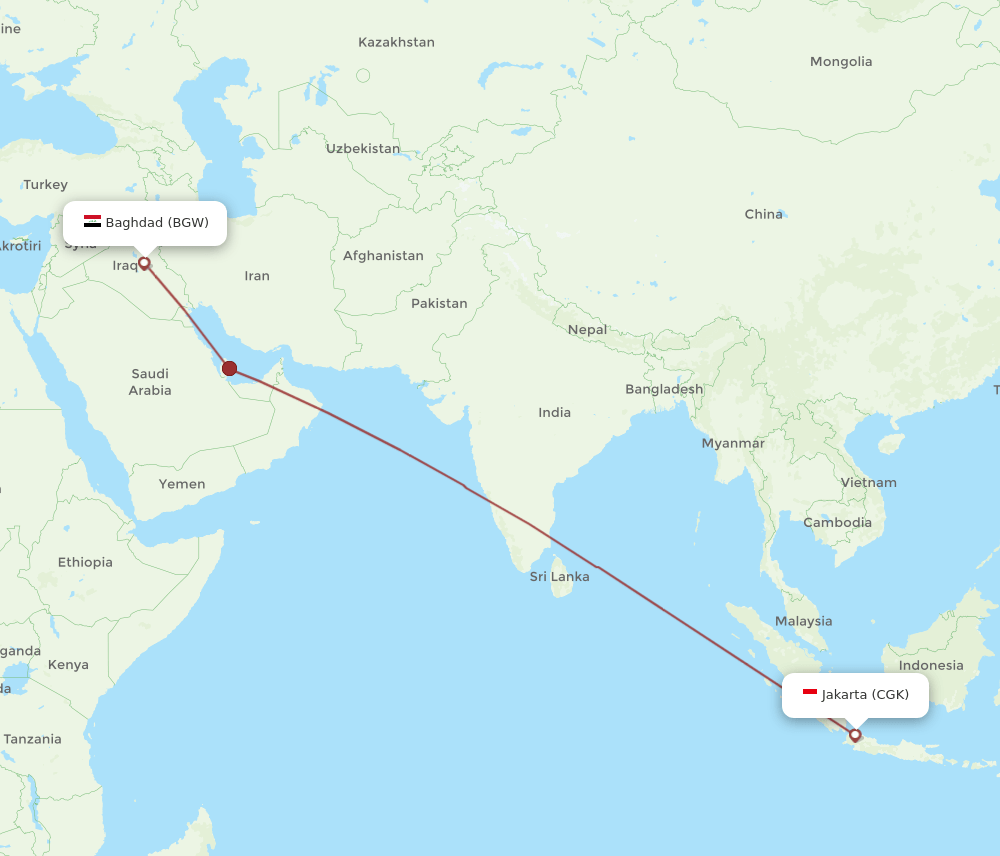 BGW-CGK flight routes