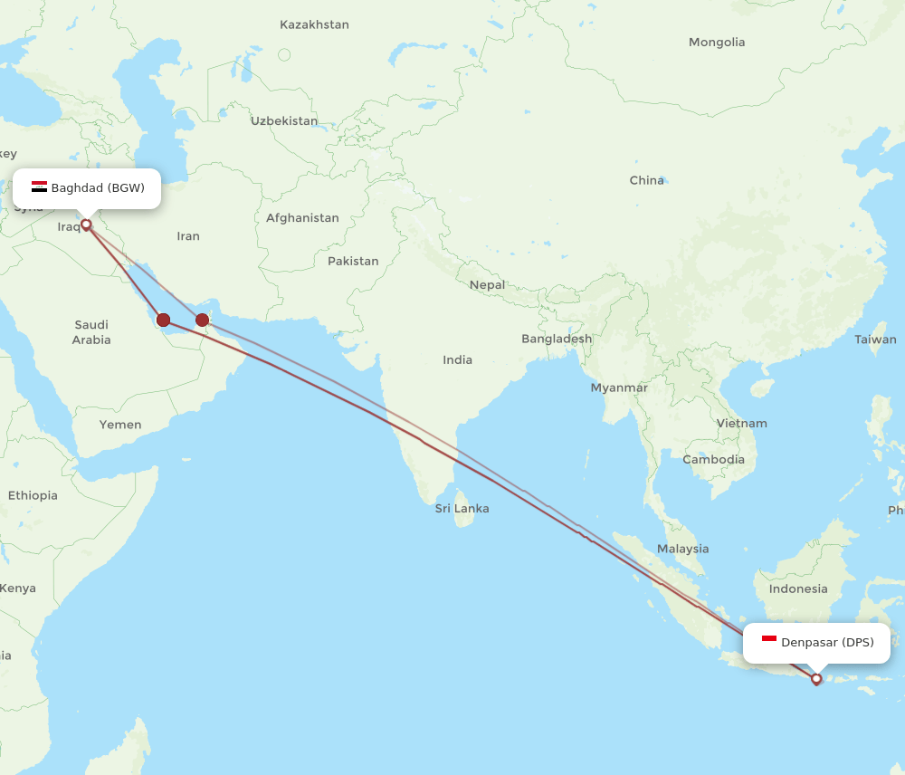 BGW-DPS flight routes