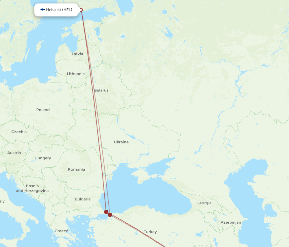 BGW-HEL flight routes