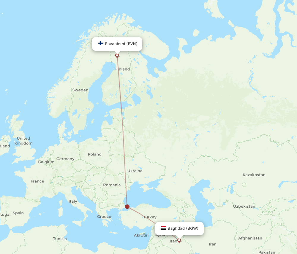 BGW-RVN flight routes