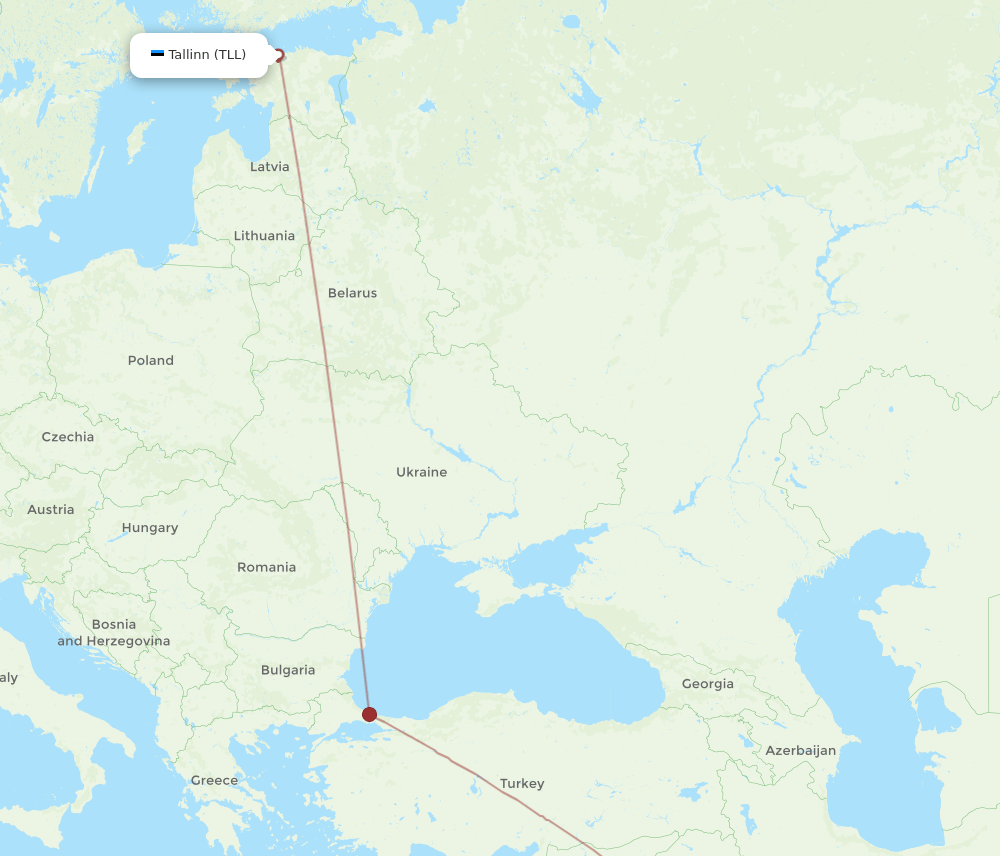 BGW to TLL flights and routes map