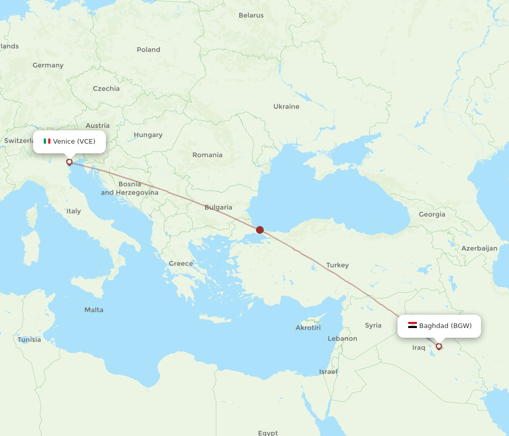 BGW-VCE flight routes