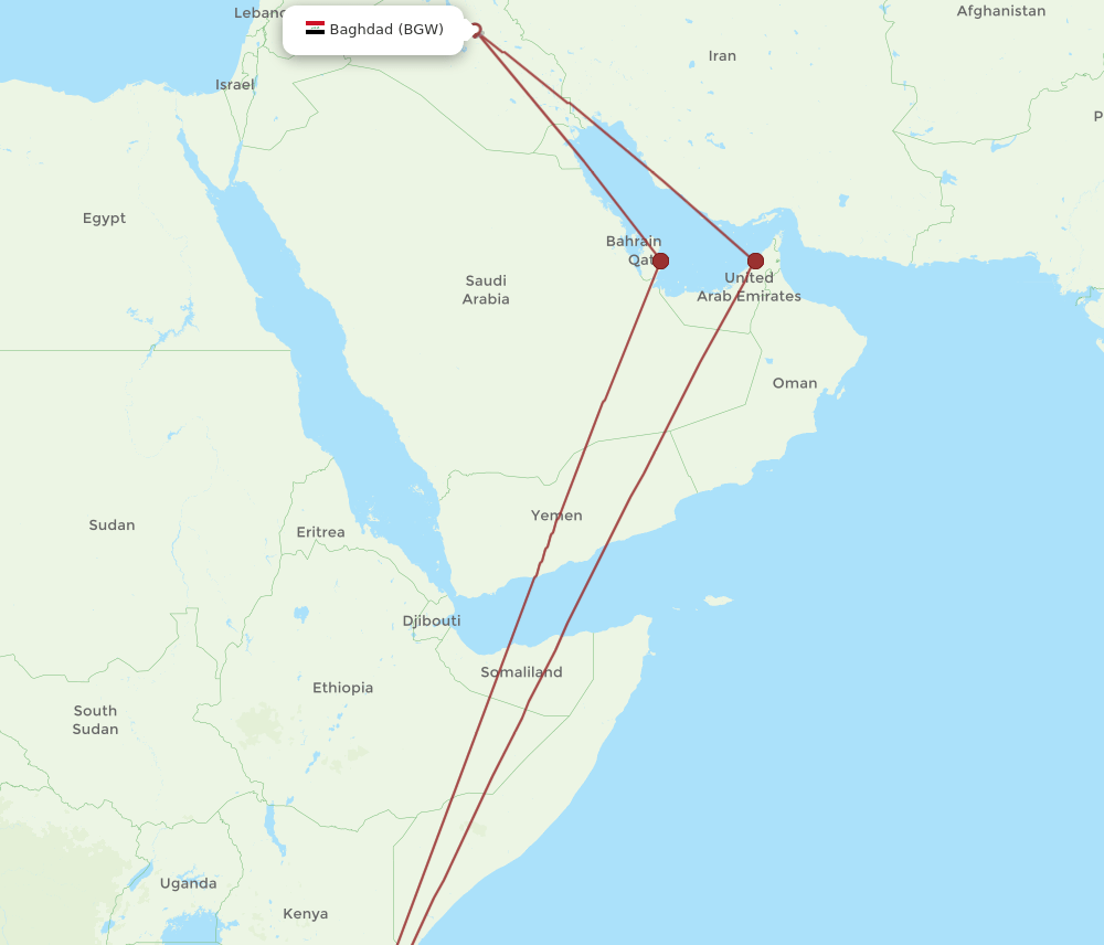 BGW-ZNZ flight routes