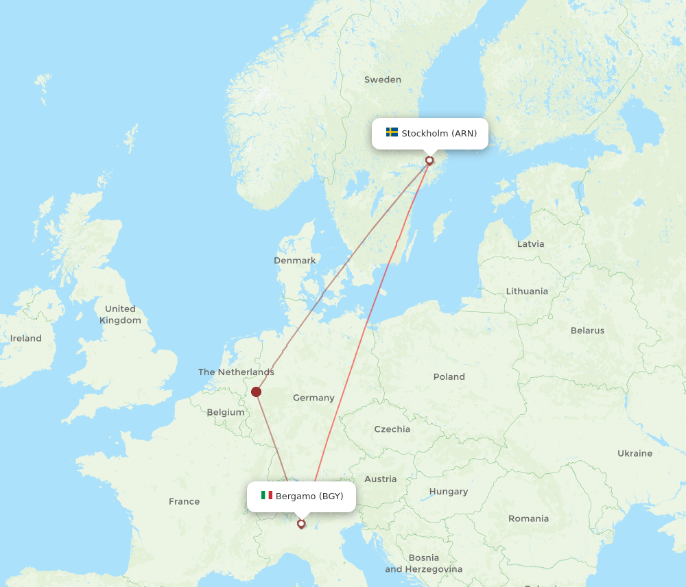 BGY-ARN flight routes