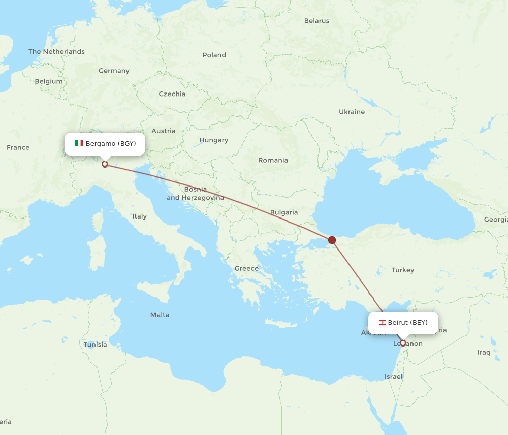 BGY-BEY flight routes