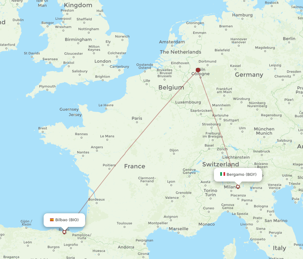 BGY-BIO flight routes