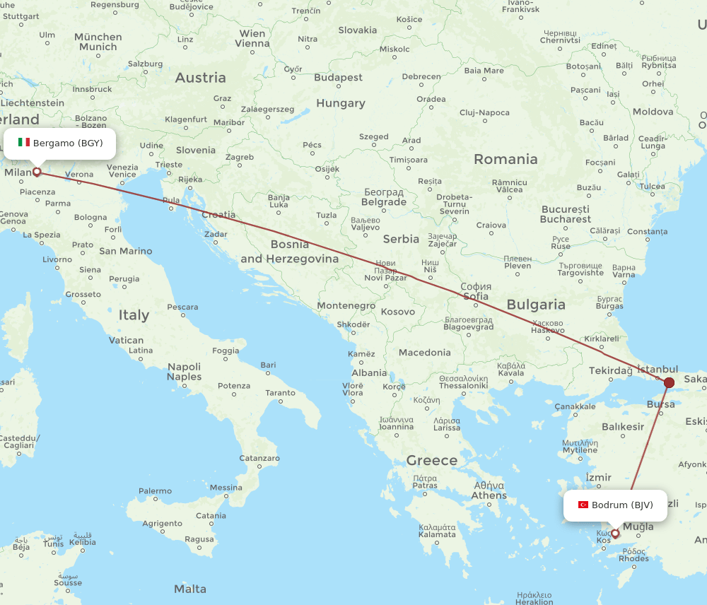 BGY-BJV flight routes