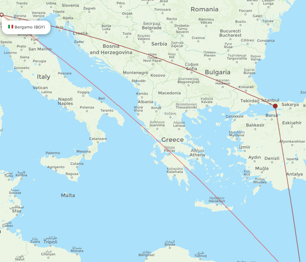 BGY-CAI flight routes