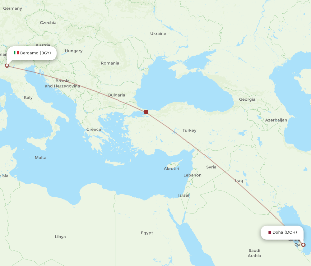 BGY-DOH flight routes