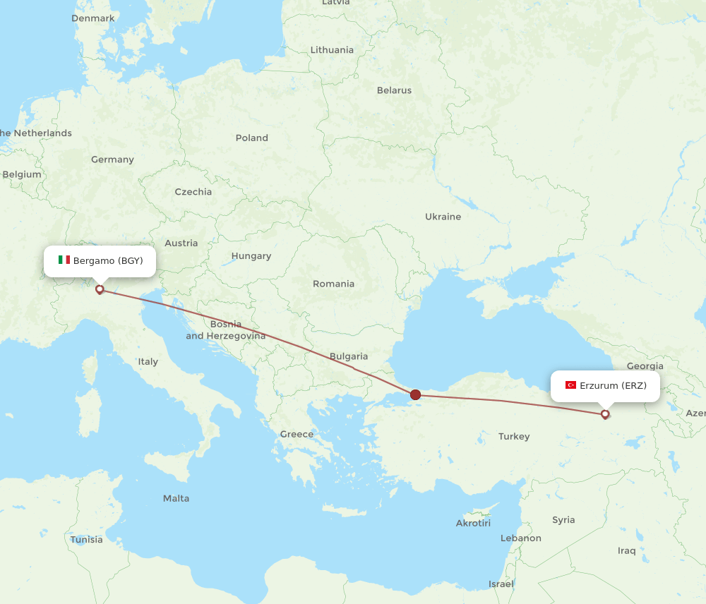 BGY-ERZ flight routes