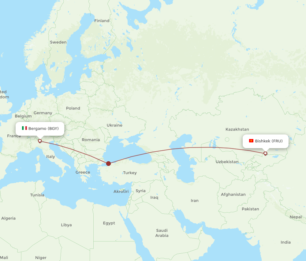BGY-FRU flight routes