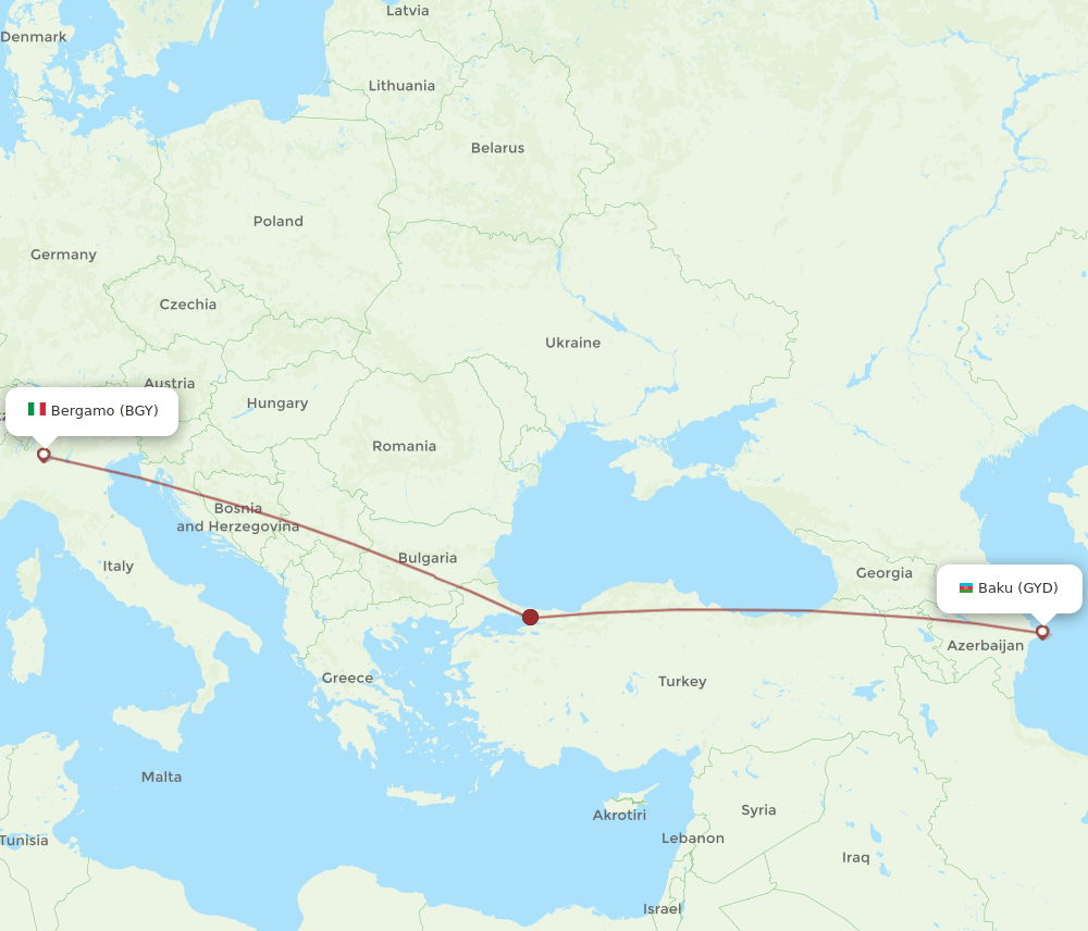 BGY-GYD flight routes