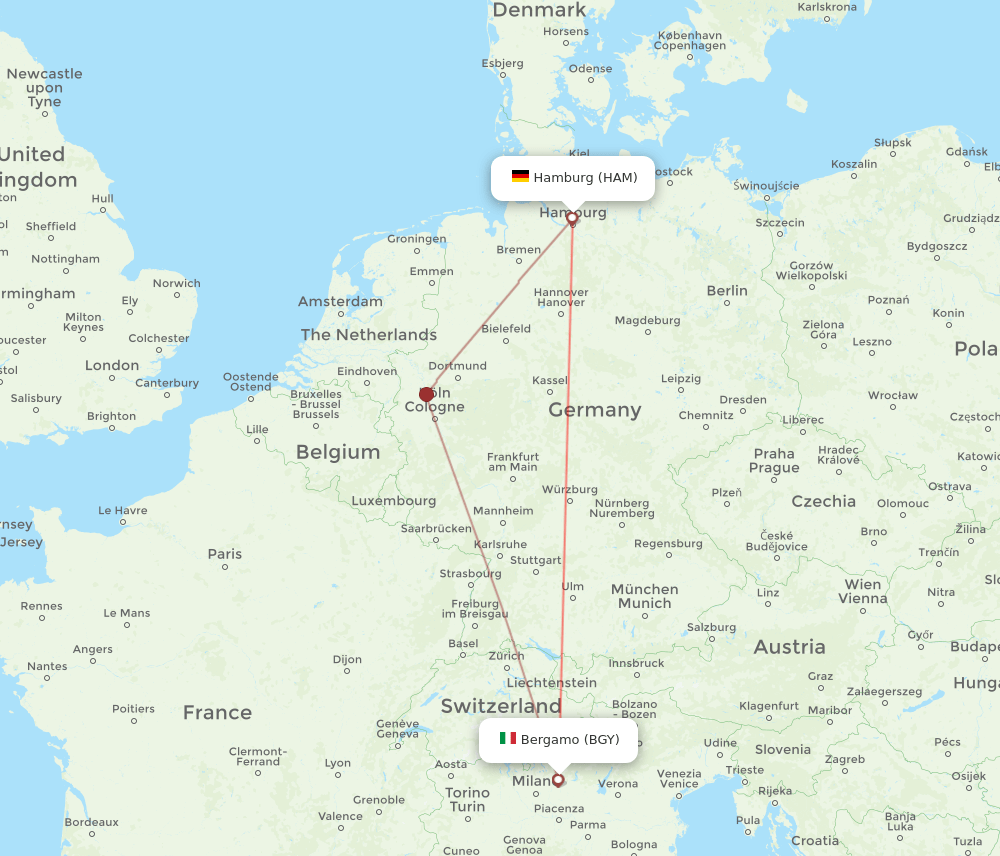 BGY-HAM flight routes