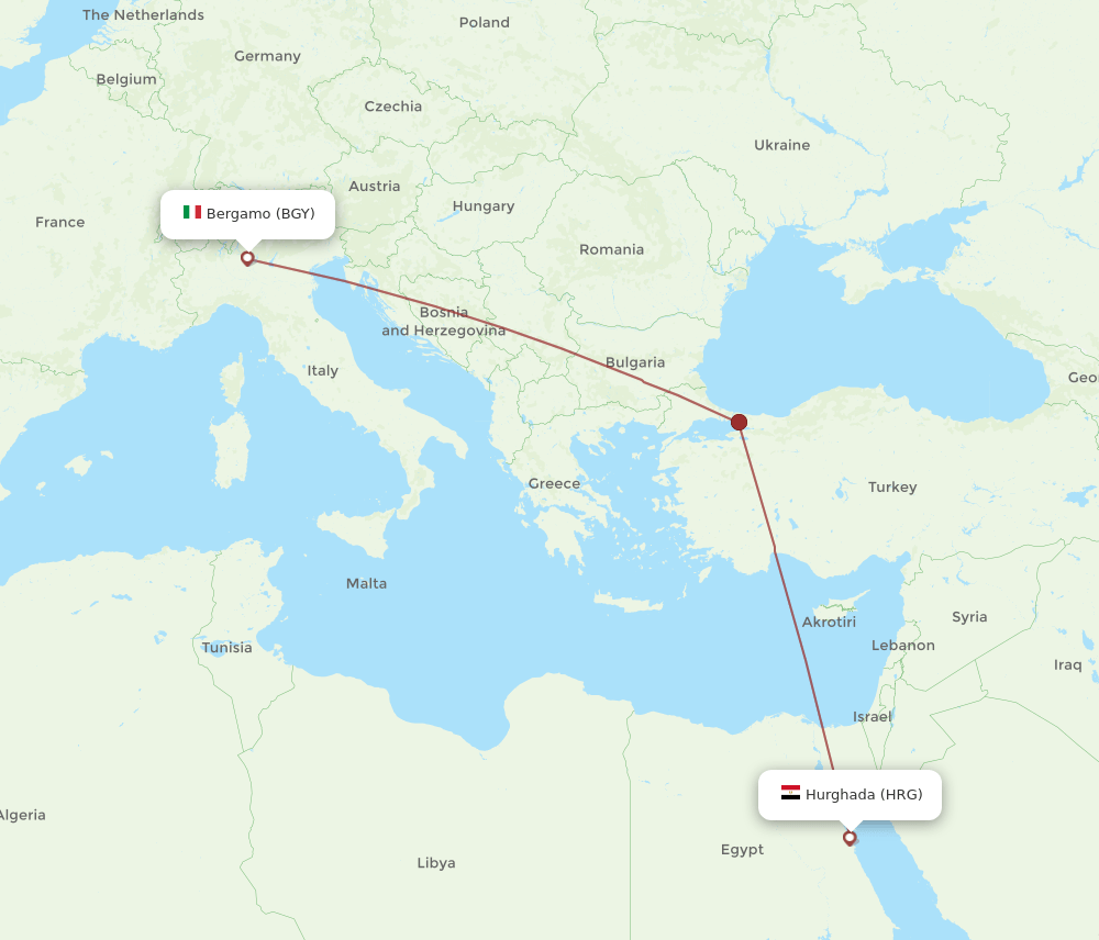 BGY-HRG flight routes