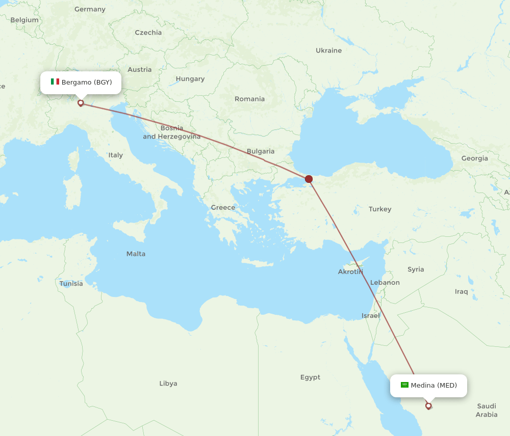 BGY-MED flight routes