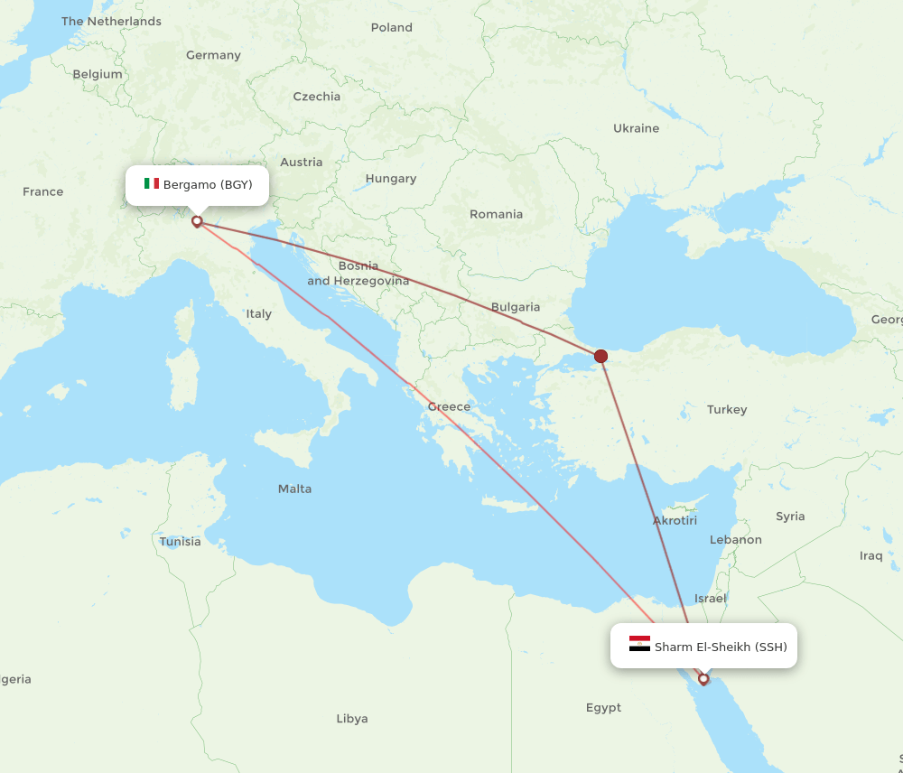 BGY-SSH flight routes