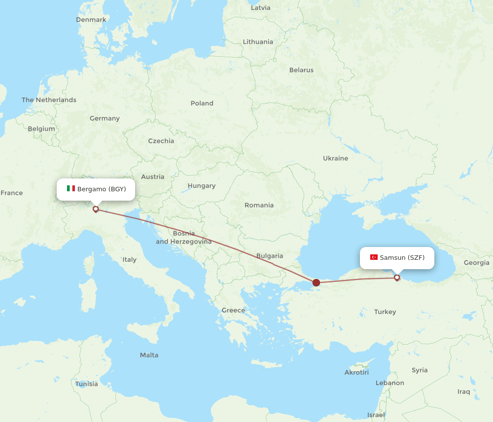 BGY-SZF flight routes