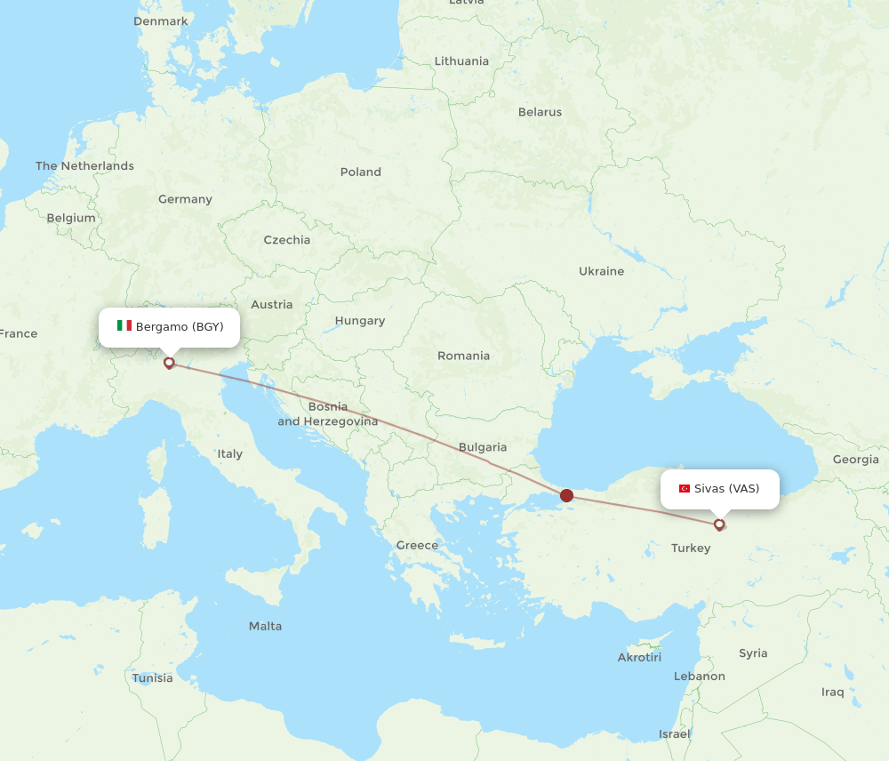 BGY-VAS flight routes