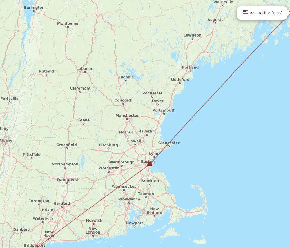 BHB-LGA flight routes
