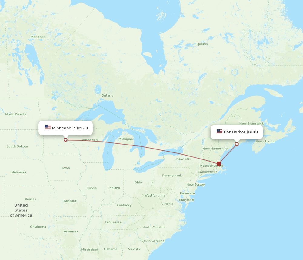 BHB-MSP flight routes