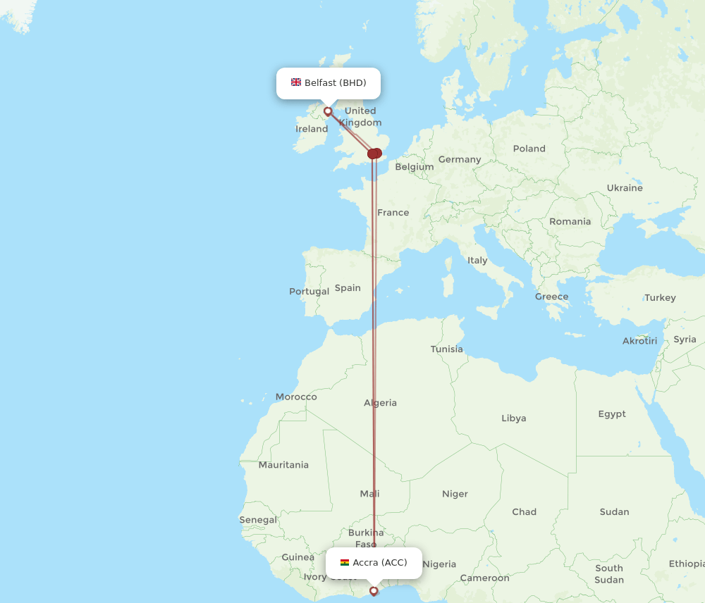 BHD-ACC flight routes