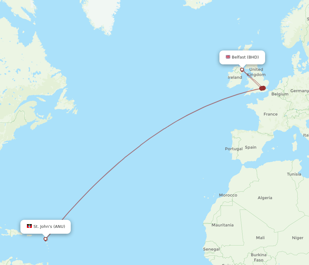 BHD-ANU flight routes
