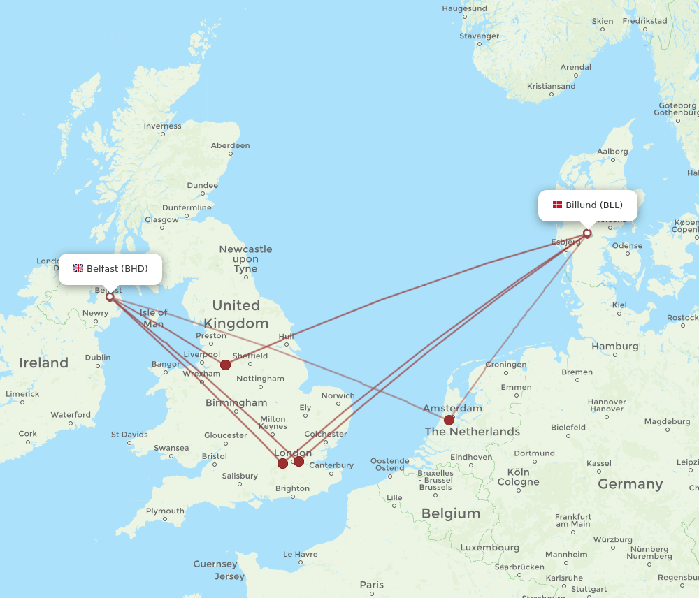 BHD-BLL flight routes