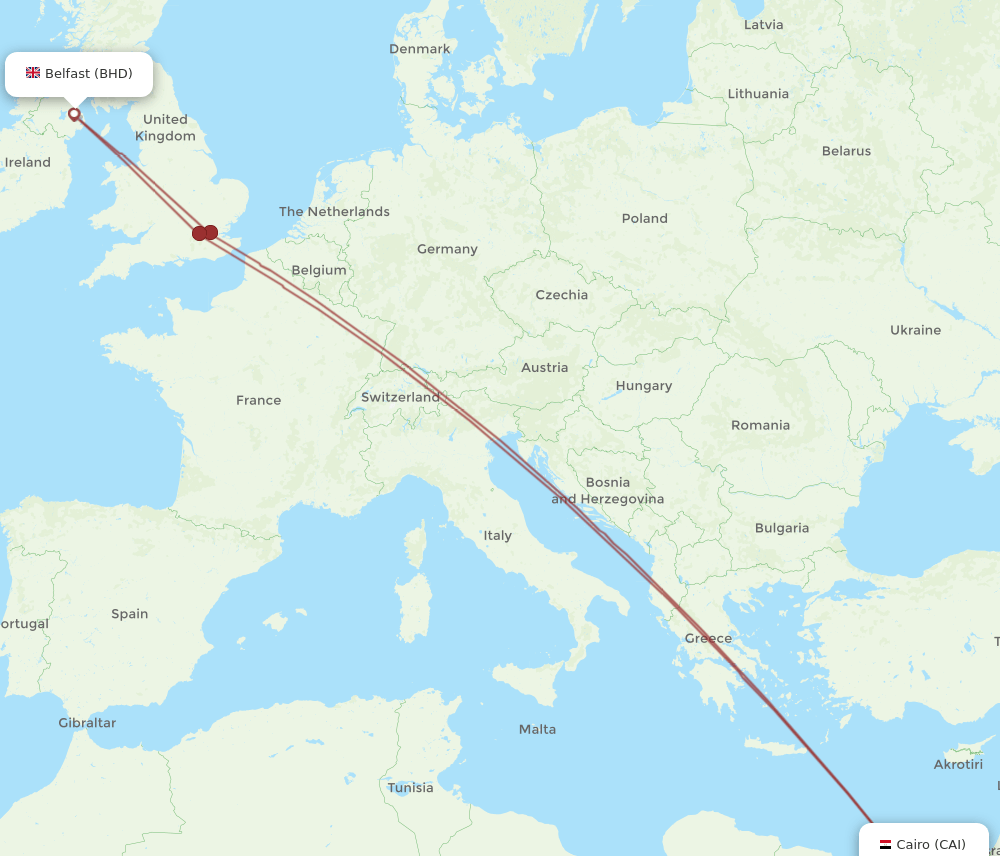 BHD-CAI flight routes