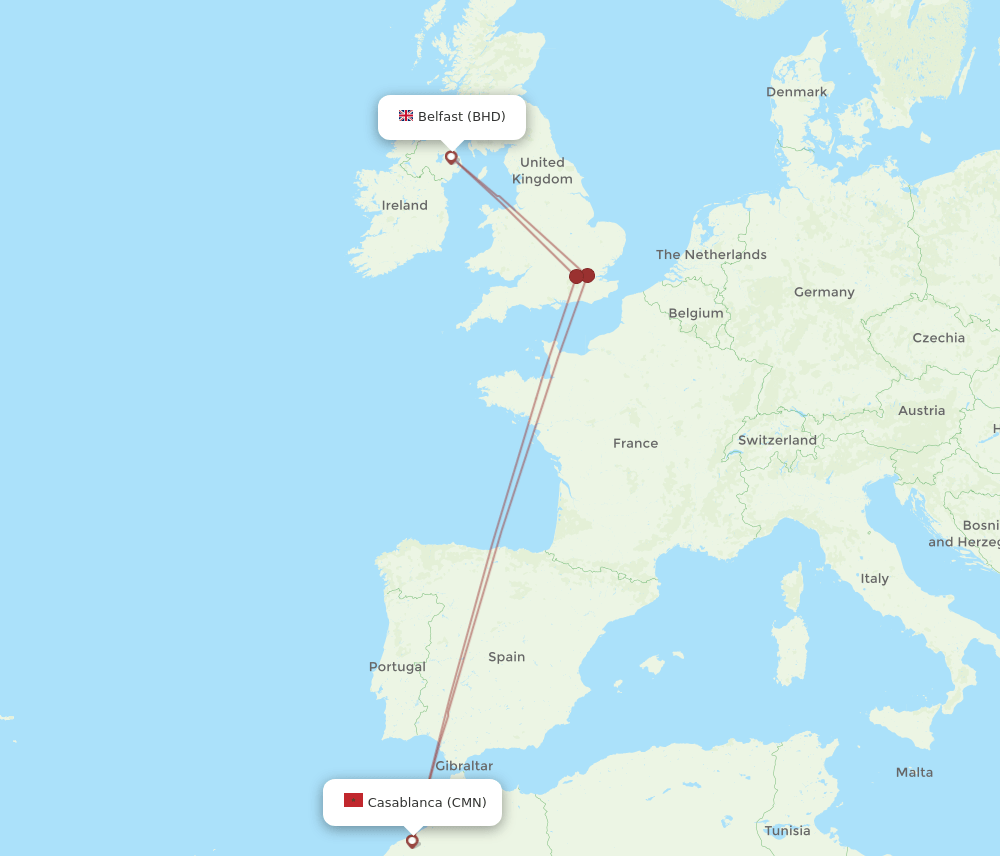 BHD-CMN flight routes
