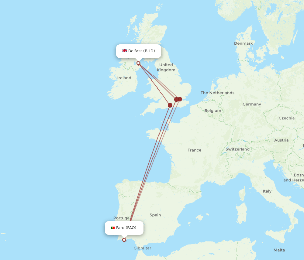 BHD-FAO flight routes